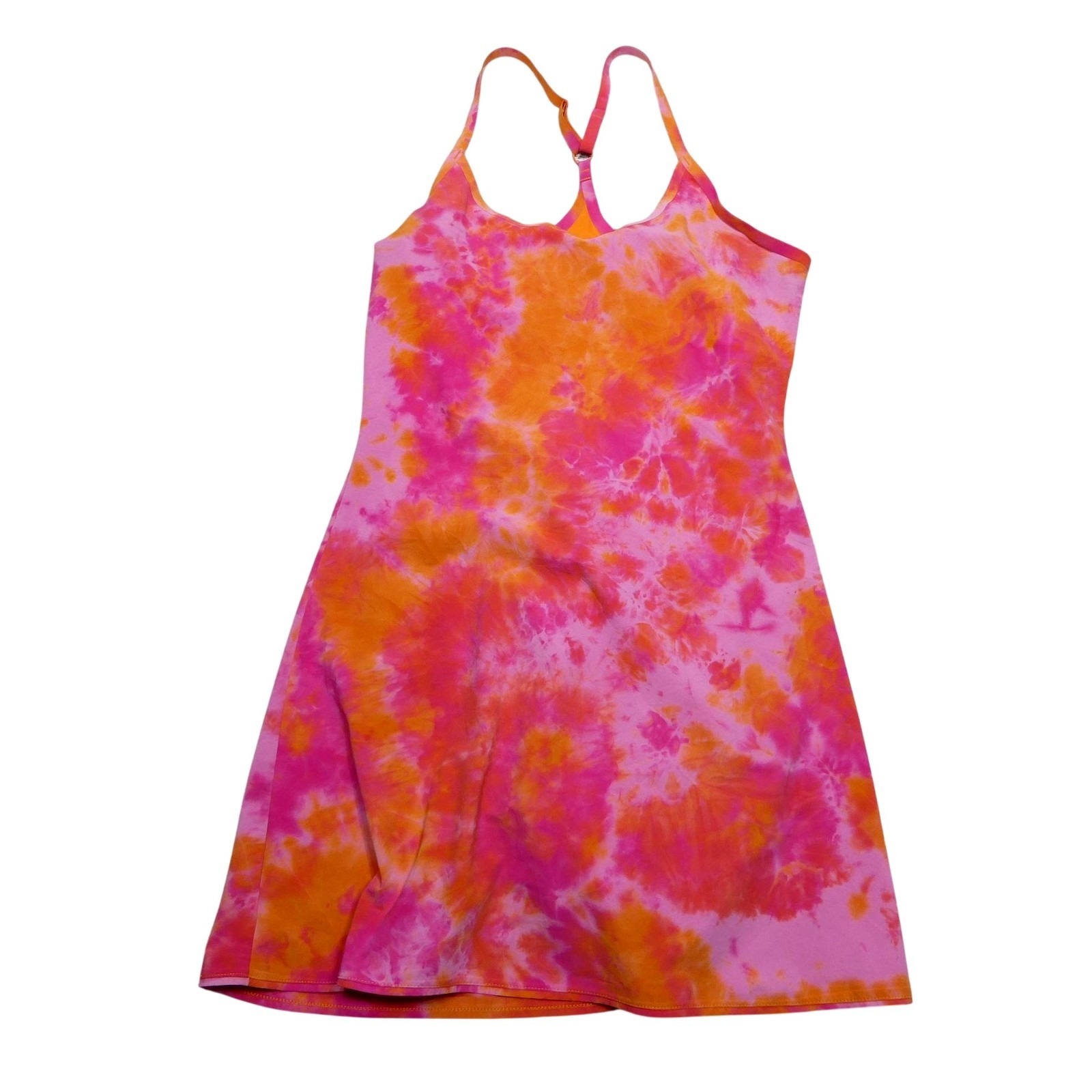 Outdoor Voices Exercise Dress Womens Small Pink Orange Tie Dye Built In Shorts